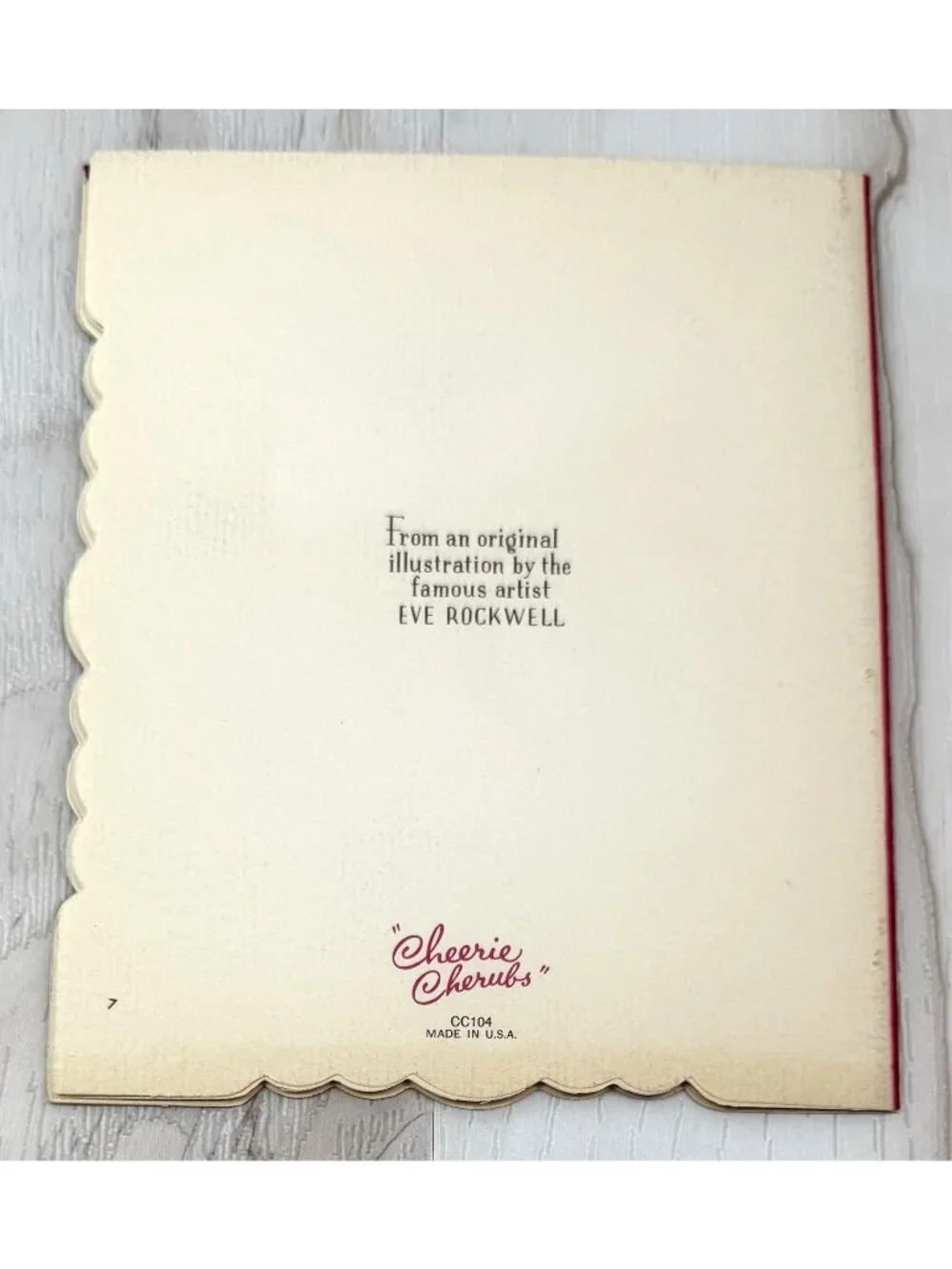 VTG UNUSED Christmas Card Artist EVE ROCKWELL Cheerie Cherubs Catching Ornaments